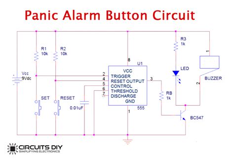 Simple Panic Alarm Circuit - Using NE555 Timer IC