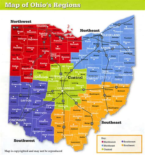 Detailed Ohio County Map With Cities