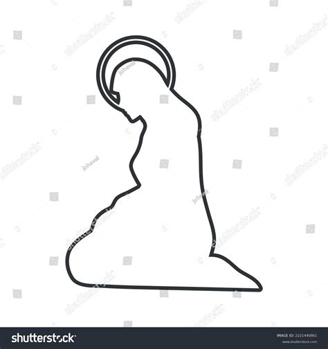 Holy Virgin Mary Nativity Icon Linear Stock Vector (Royalty Free ...