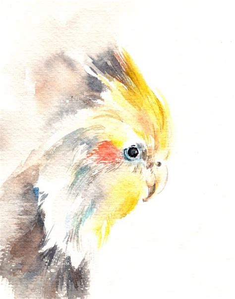 Cockatoo Parrot Watercolor Painting Art Print by CanotStopPrints