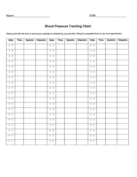 Blood Pressure Tracking Chart Free Download