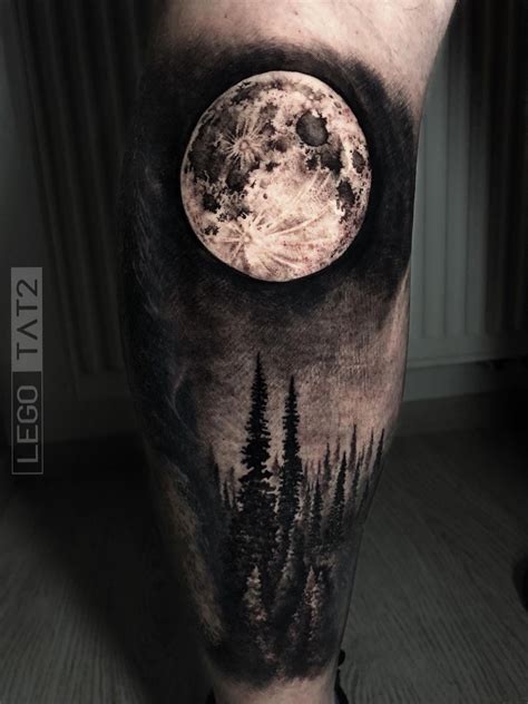 Tattoos - Moon tattoo - Forest tattoos - Black art tattoo - Sky tattoos ...