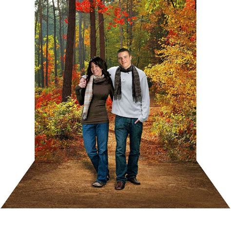 Forest In Fall Photo Backdrop Background