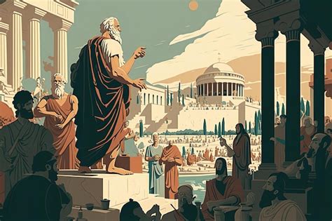 Premium Photo | He trial of Socrates in the agora as depicted by Plato