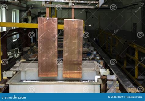 New Galvanic Copper Anode for Electrolysis Stock Image - Image of ...