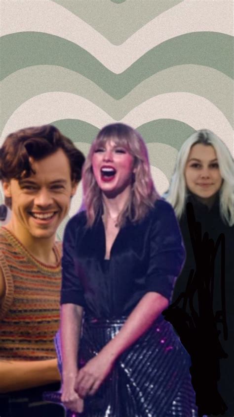 phoebe bridgers, harry styles, and taylor swift all smiling are cropped ...