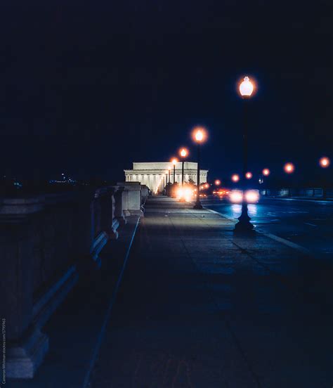 "Nighttime View Of The Lincoln Memorial From The Memorial Bridge In ...