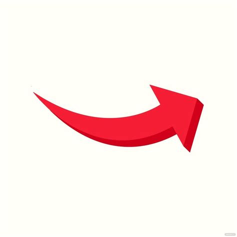 Curved Red Arrow Vector in Illustrator, SVG, JPG, EPS, PNG - Download ...