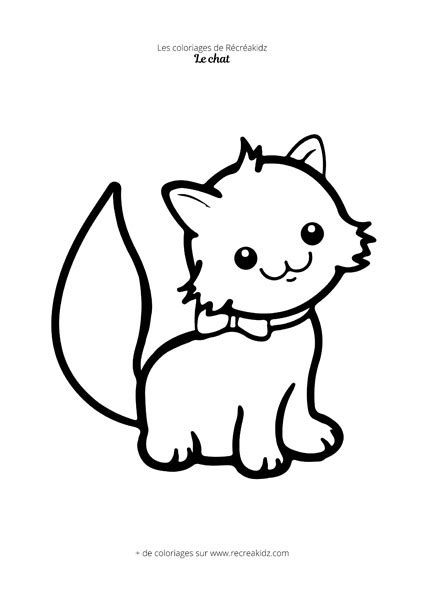 Coloriage chat mignon | Dessin à colorier & imprimer en PDF