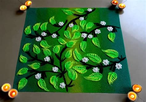 Square Rangoli Design For Diwali Images | 24 Examples