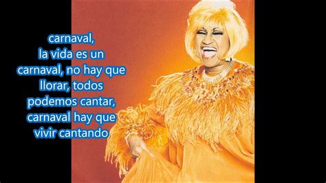 celia cruz - la vida es un carnaval (letra, lyrics) - YouTube