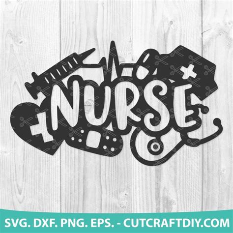 Nurse SVG, DXF, PNG, EPS, Cut Files - Nursing SVG - Nurse Heart SVG