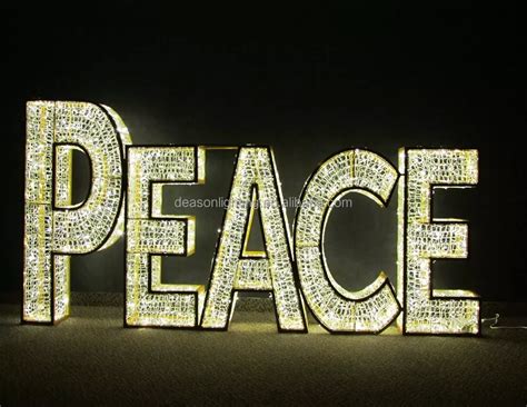 Outdoor Lighted Christmas Peace Sign - Buy Outdoor Lighted Peace Sign ...