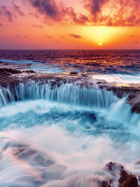 Waterfall At Sunset Wallpapers - Wallpaper Cave