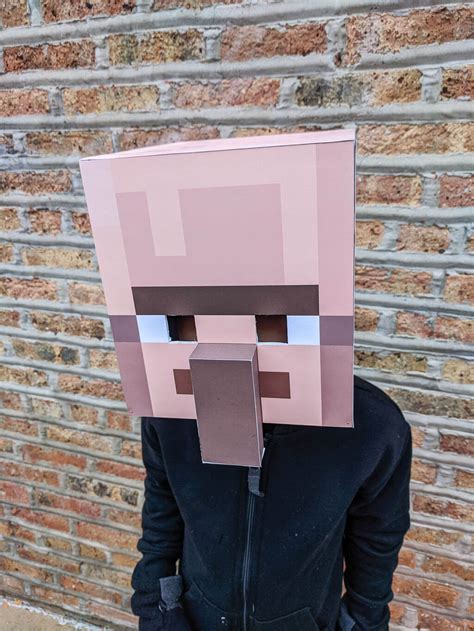 Minecraft costume head DIY: Free Villager printable for Halloween or a ...