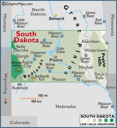 South Dakota Map United States