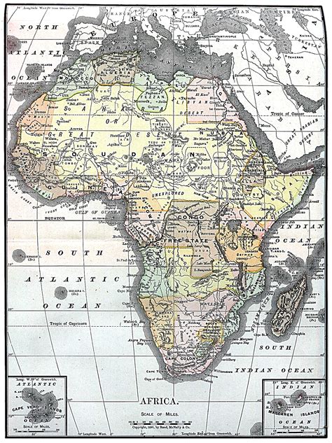 Africa map 1890, showing 'Biafra' to the east of Nigeria, in the region ...