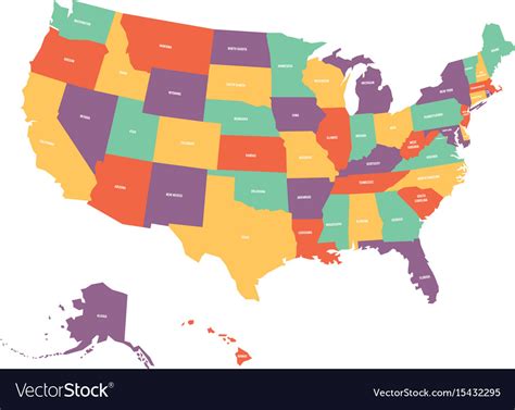 Political map of usa united states america Vector Image