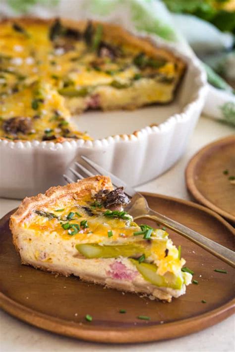 Asparagus Ham Quiche - The Seaside Baker