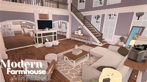 ROBLOX| BLOXBURG| Modern Farmhouse Interior (part-2)| House Build - YouTube