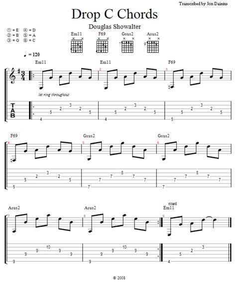 Drop C Chord Chart: A Visual Reference of Charts | Chart Master