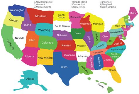 map of usa with states | USA States Map, US States Map, America States ...