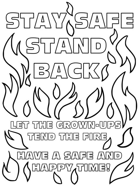 Printable bonfire safety poster for kids to colour in. | Safety posters ...