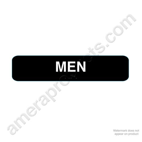 California Approved Men Braille Restroom Sign - Black #CR-CAM1348-BL