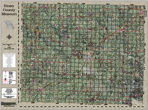 Henry County Missouri 2017 Aerial Wall Map, Henry County Missouri 2017 ...