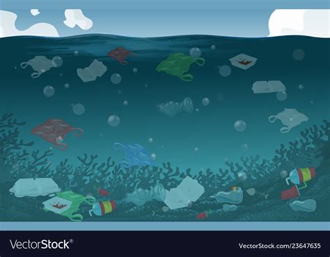 Nature water pollution background Royalty Free Vector Image