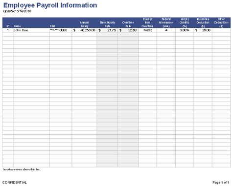 Free Excel Payroll Template