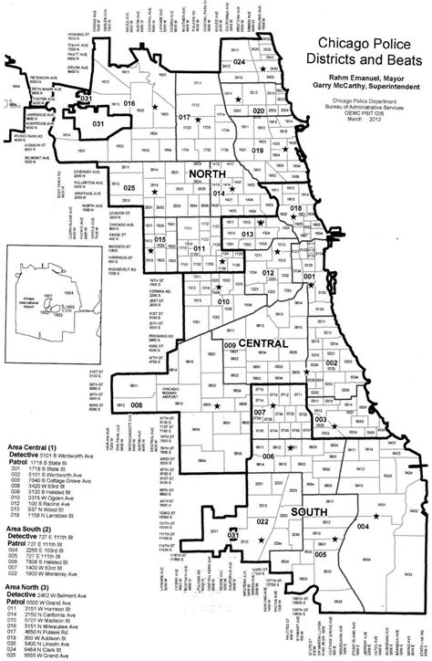 Chicago police district map - Police districts map of Chicago (United ...