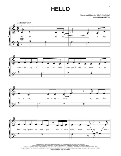 Hello | Sheet Music Direct