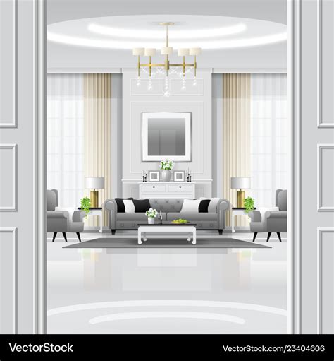 Luxury living room interior background Royalty Free Vector