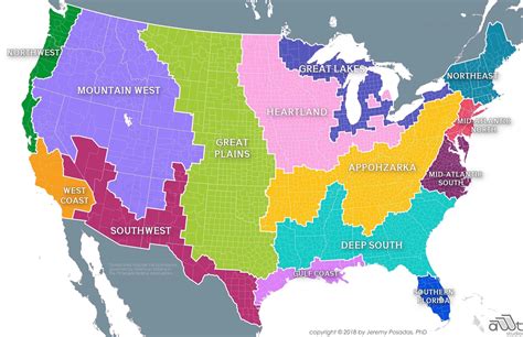 A Regional Map Of The United States - Show Me The United States Of ...