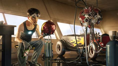 Tony Stark fixing Iron Man suit animation scene HD wallpaper ...