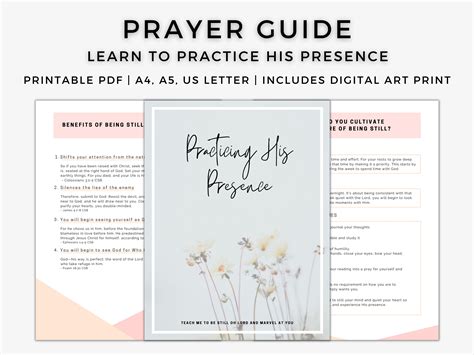 Practicing His Presence Prayer Guide Printable, Prayer Journal, the ...