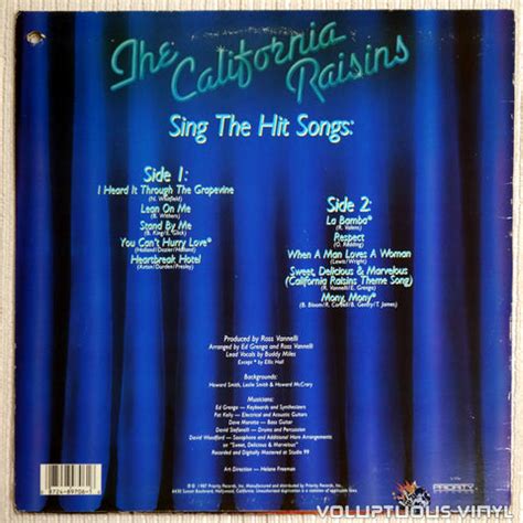 The California Raisins – Sing The Hit Songs (1987) Vinyl, LP, Album ...