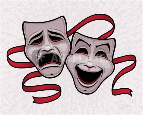 "Comedy And Tragedy Theater Masks" Graphic/Illustration art prints and ...