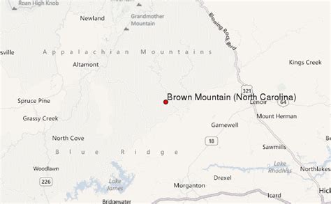 Brown Mountain (North Carolina) Mountain Information