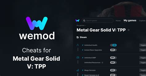 Metal Gear Solid V: TPP Cheats & Trainers for PC | WeMod