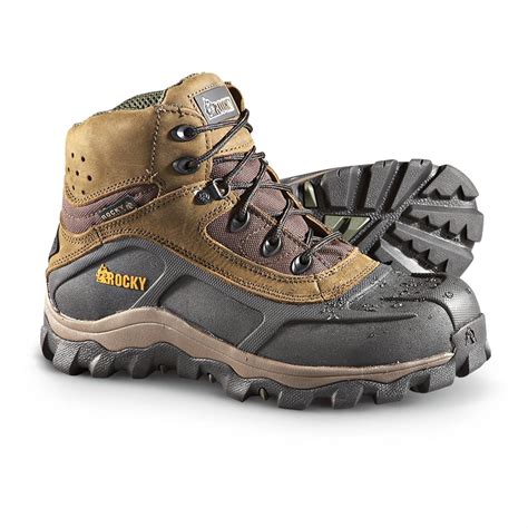 Men's Rocky® 6" GritArmor Waterproof Work Boots, Brown - 226964 ...