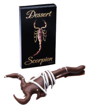 Dessert Scorpion: A real, edible scorpion dipped in chocolate!