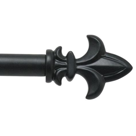 Style Selections 48-in to 84-in Matte Black Steel Single Curtain Rod at ...