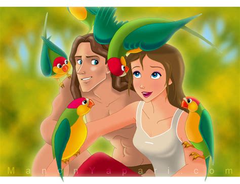 Tarzan and Jane - Cartoon Wallpaper