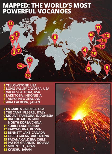 Super Volcanoes Around The World Map - Zip Code Map