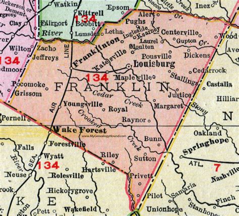 Map Of Franklin County Nc - Cities And Towns Map