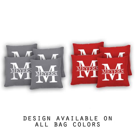 Family Name Monogram Cornhole Bags Set of 8-17 Colors to - Etsy