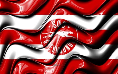 Soo Greyhounds flag, , red and white 3D waves, OHL, canadian hockey ...