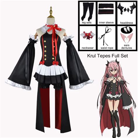 【hot】 Anime Seraph of The End Krul Tepes Uniform Cosplay Full Set Wig ...